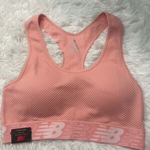 New Balance, Junior Pink sports bra, Medium Impact, Size X-Large Junior